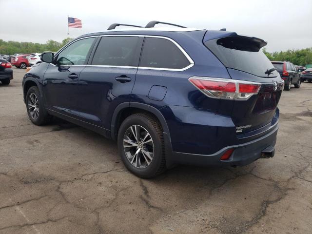 5TDJKRFH9GS280573 - 2016 TOYOTA HIGHLANDER XLE BLUE photo 2