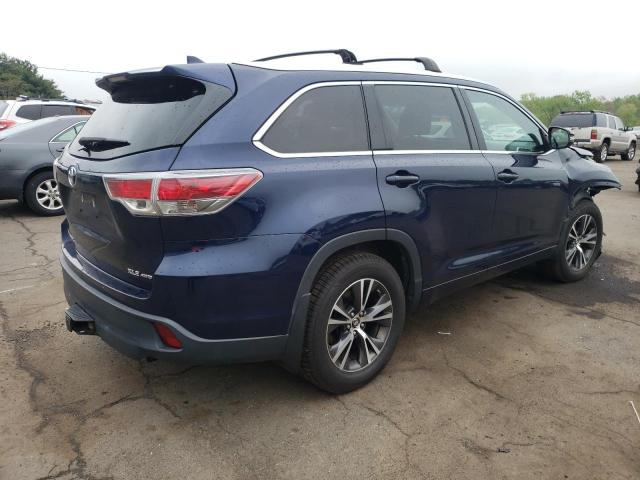 5TDJKRFH9GS280573 - 2016 TOYOTA HIGHLANDER XLE BLUE photo 3