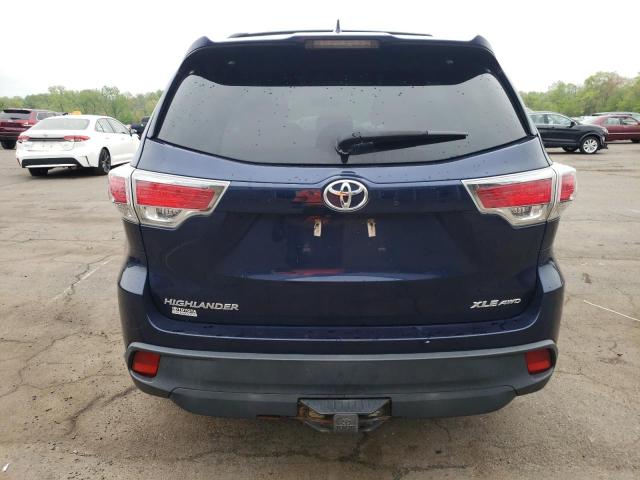 5TDJKRFH9GS280573 - 2016 TOYOTA HIGHLANDER XLE BLUE photo 6