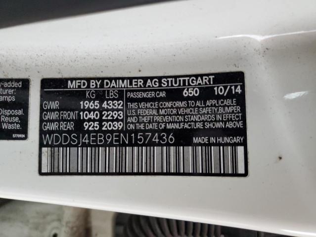 WDDSJ4EB9EN157436 - 2014 MERCEDES-BENZ CLA 250 WHITE photo 12