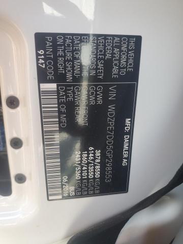 WDZPE7DD5GP298553 - 2016 MERCEDES-BENZ SPRINTER 2500 WHITE photo 13