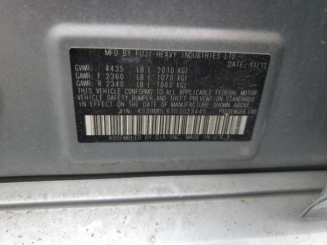 4S3BMBL61D3023445 - 2013 SUBARU LEGACY 2.5I LIMITED SILVER photo 12