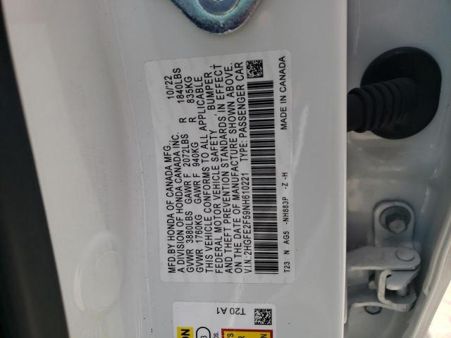 2HGFE2F59NH610221 - 2022 HONDA CIVIC SPORT 白色 照片 12