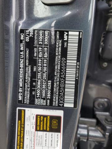 4JGDA5HBXFA566909 - 2015 MERCEDES-BENZ ML 350 4MATIC GRAY photo 13