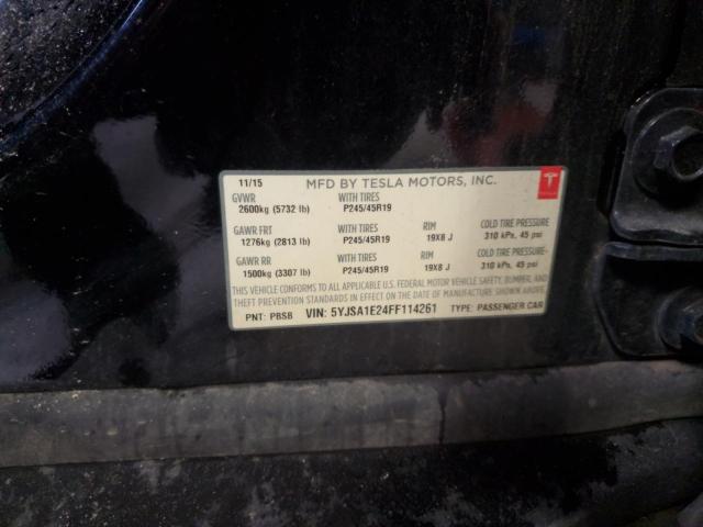 5YJSA1E24FF114261 - 2015 TESLA MODEL S BLACK photo 12