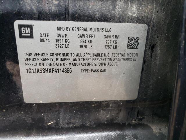 1G1JA5SHXF4114356 - 2015 CHEVROLET SONIC LS 黑色 照片 12