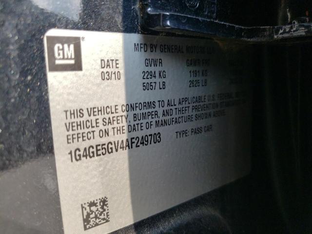 1G4GE5GV4AF249703 - 2010 BUICK LACROSSE CXS BLACK photo 12