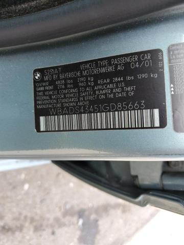 WBADS43451GD85663 - 2001 BMW 525 IT AUTOMATIC BLUE photo 12