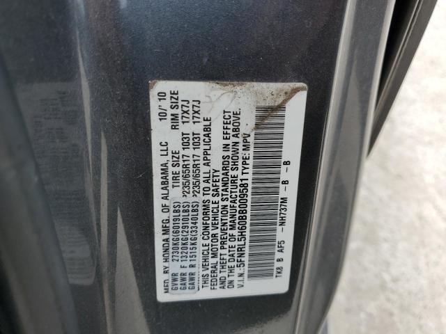 5FNRL5H60BB009581 - 2011 HONDA ODYSSEY EXL GRAY photo 13