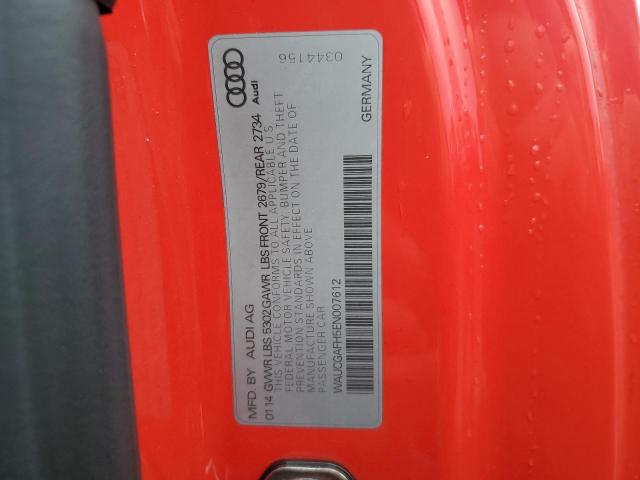 WAUCGAFH5EN007612 - 2014 AUDI S5 PREMIUM PLUS RED photo 12