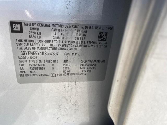 3GYFNEEY1BS557397 - 2011 CADILLAC SRX PERFORMANCE COLLECTION Күміс фото 10