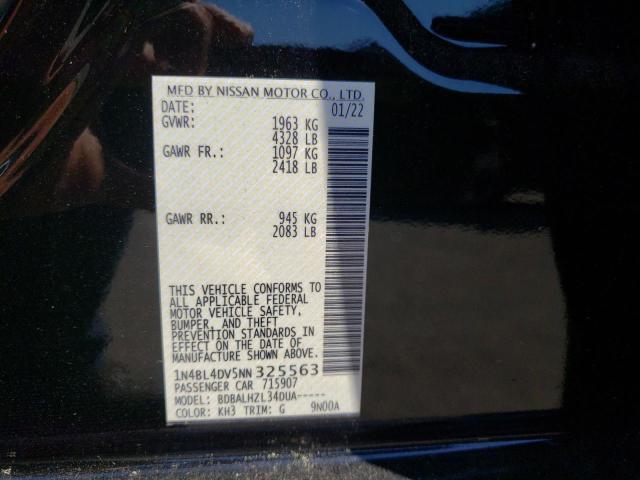 1N4BL4DV5NN325563 - 2022 NISSAN ALTIMA SV BLACK photo 10