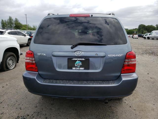 JTEGD21A930066536 - 2003 TOYOTA HIGHLANDER BLUE photo 6