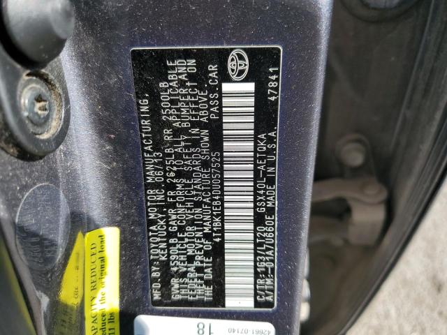 4T1BK1EB4DU057525 - 2013 TOYOTA AVALON BASE Boz foto 12