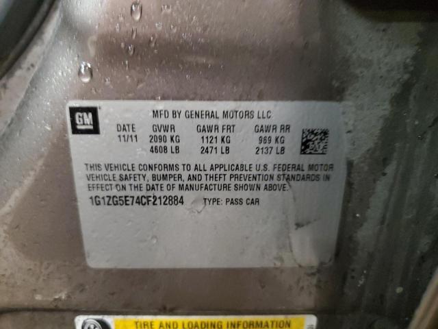 1G1ZG5E74CF212884 - 2012 CHEVROLET MALIBU LTZ ყავისფერი ფოტო 13