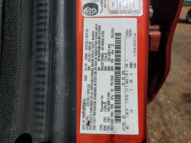 3FADP4BJ6KM127089 - 2019 FORD FIESTA SE 橙色 照片 13