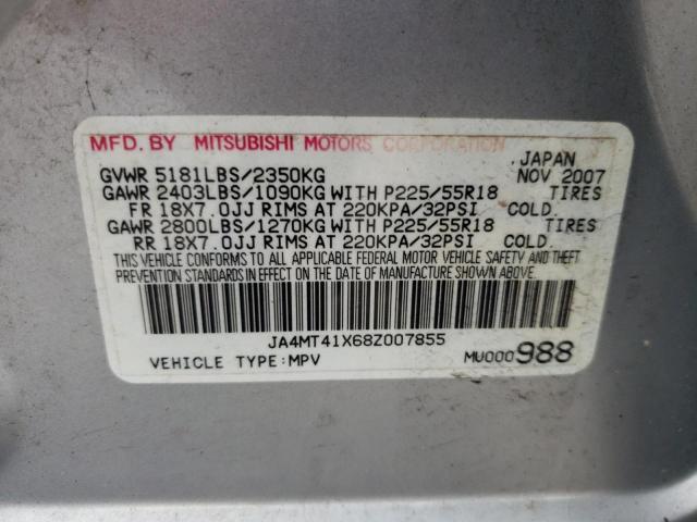 JA4MT41X68Z007855 - 2008 MITSUBISHI OUTLANDER XLS SILVER photo 12