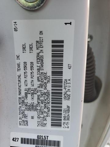 5TFAW5F19EX395097 - 2014 TOYOTA TUNDRA CREWMAX PLATINUM თეთრი ფოტო 13