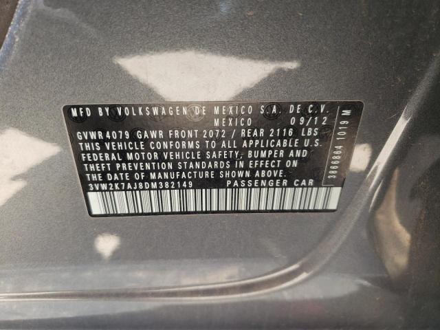 3VW2K7AJ8DM382149 - 2013 VOLKSWAGEN JETTA BASE فحمي صورة 13