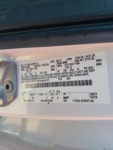 1FMCU0F7XEUA63317 - 2014 FORD ESCAPE S WHITE photo 13