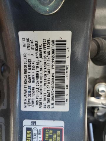 JHMZE2H53CS006497 - 2012 HONDA INSIGHT LX GRAY photo 13