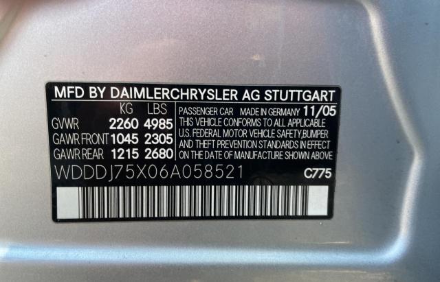 WDDDJ75X06A058521 - 2006 MERCEDES-BENZ CLS 500C SILVER photo 10