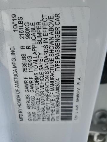19UUB2F45LA002554 - 2020 ACURA TLX TECHNOLOGY WHITE photo 13