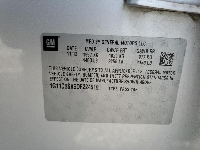 1G11C5SA5DF224519 - 2013 CHEVROLET MALIBU 1LT SILVER photo 12