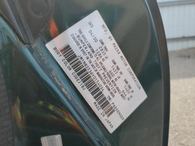 JM1NB3536Y0154034 - 2000 MAZDA MX-5 MIATA BASE GREEN photo 12