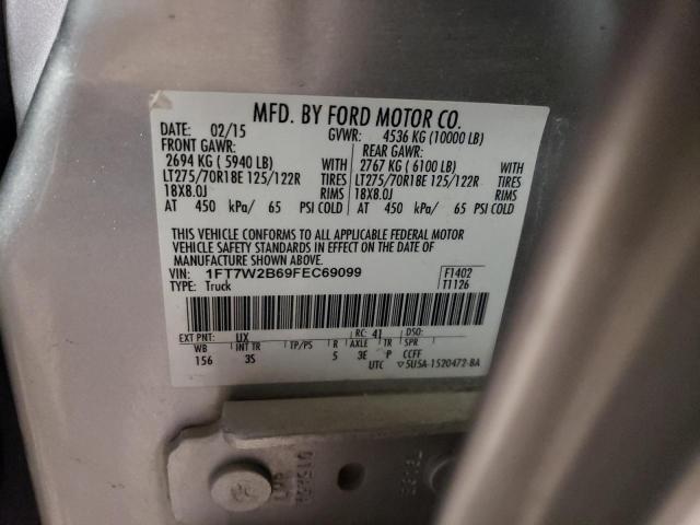 1FT7W2B69FEC69099 - 2015 FORD F250 SUPER DUTY GRAY photo 12