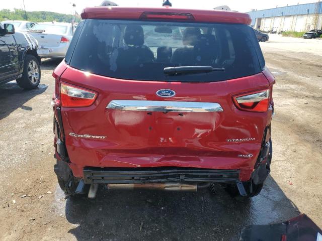 MAJ6S3KL7KC295683 - 2019 FORD ECOSPORT TITANIUM RED photo 6