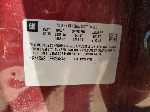 1G11C5SL0FF264348 - 2015 CHEVROLET MALIBU 1LT BURGUNDY photo 12