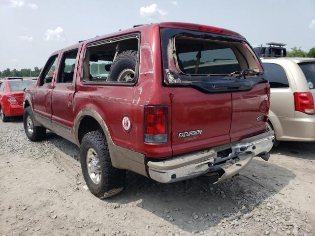 1FMSU43FX2EB16537 - 2002 FORD EXCURSION LIMITED RED photo 2