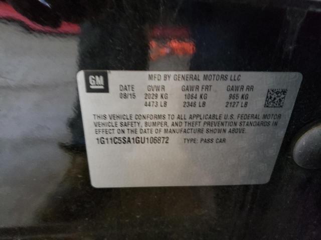 1G11C5SA1GU106872 - 2016 CHEVROLET MALIBU LIM LT 黑色 照片 12