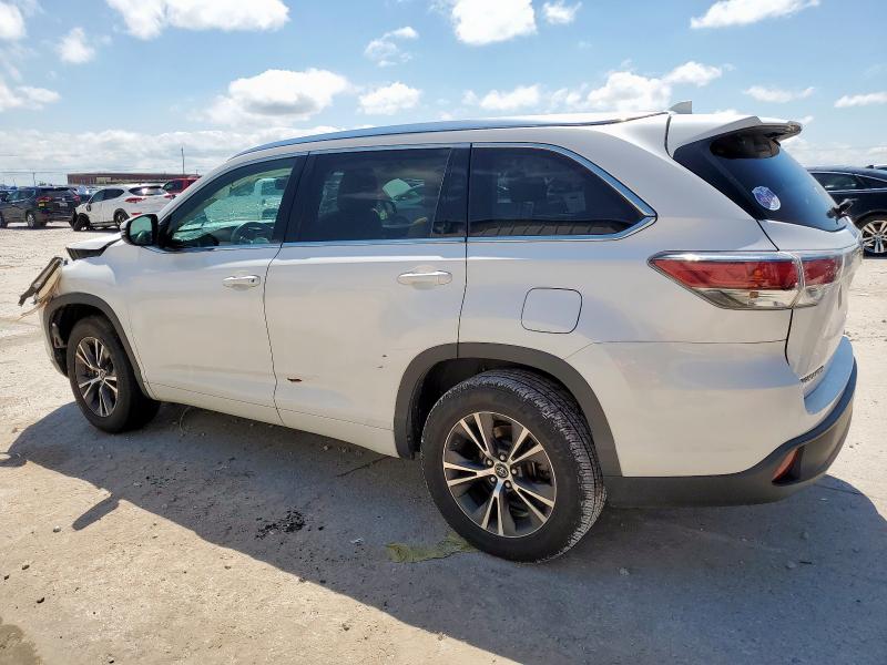 5TDKKRFH2GS135976 - 2016 TOYOTA HIGHLANDER XLE WHITE photo 2