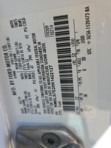 NM0LS7E20K1422127 - 2019 FORD TRANSIT CO XL თეთრი ფოტო 13