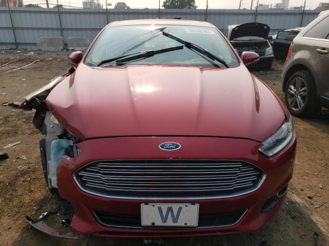 3FA6P0RUXDR302449 - 2013 FORD FUSION TITANIUM HEV RED photo 5