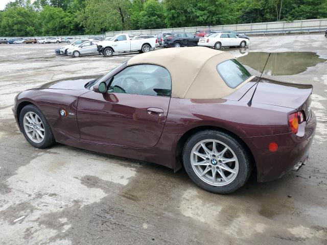 4USBT33534LR68732 - 2004 BMW Z4 2.5 BURGUNDY photo 2