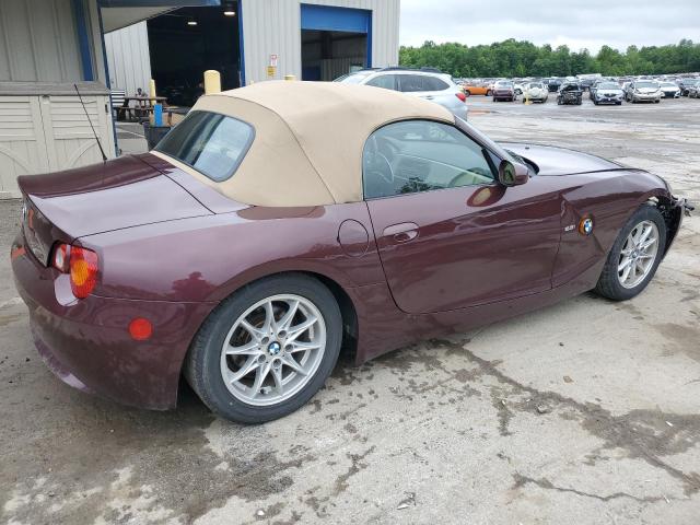 4USBT33534LR68732 - 2004 BMW Z4 2.5 BURGUNDY photo 3