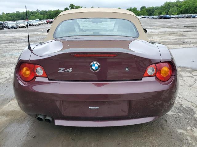 4USBT33534LR68732 - 2004 BMW Z4 2.5 BURGUNDY photo 6