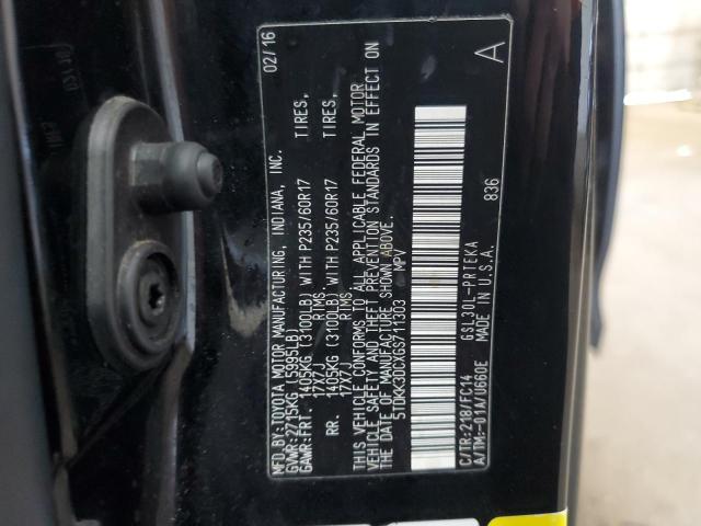 5TDKK3DCXGS711303 - 2016 TOYOTA SIENNA LE BLACK photo 13