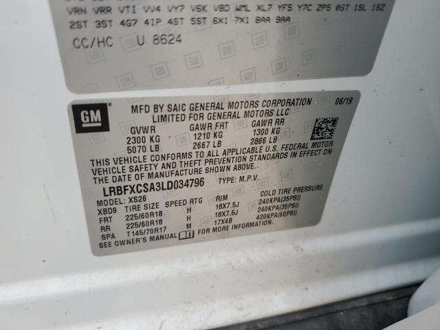 LRBFXCSA3LD034796 - 2020 BUICK ENVISION ESSENCE أبيض صورة 13