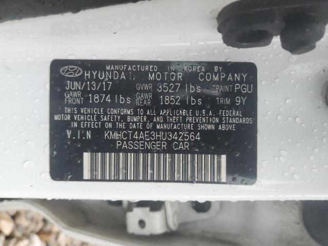 KMHCT4AE3HU342564 - 2017 HYUNDAI ACCENT SE WHITE photo 12