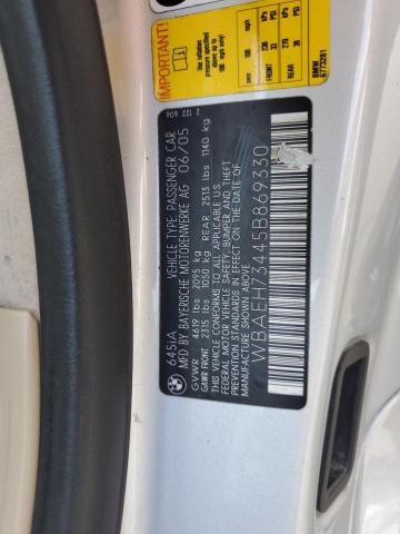 WBAEH73445B869330 - 2005 BMW 645 CI AUTOMATIC فضي صورة 12