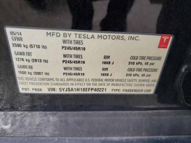 5YJSA1H18EFP40221 - 2014 TESLA MODEL S Սև լուսանկար 12