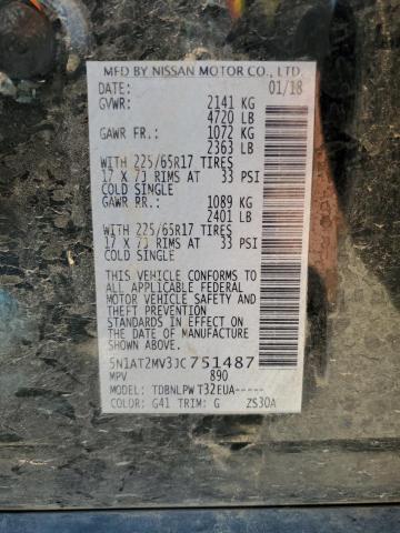 5N1AT2MV3JC751487 - 2018 NISSAN ROGUE S შავი ფოტო 13