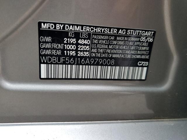 WDBUF56J16A979008 - 2006 MERCEDES-BENZ E 350 SILVER photo 12