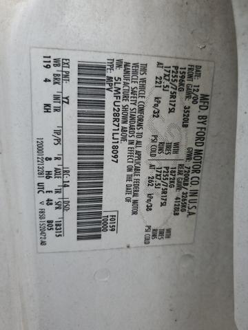 5LMFU28R71LJ18097 - 2001 LINCOLN NAVIGATOR WHITE photo 13