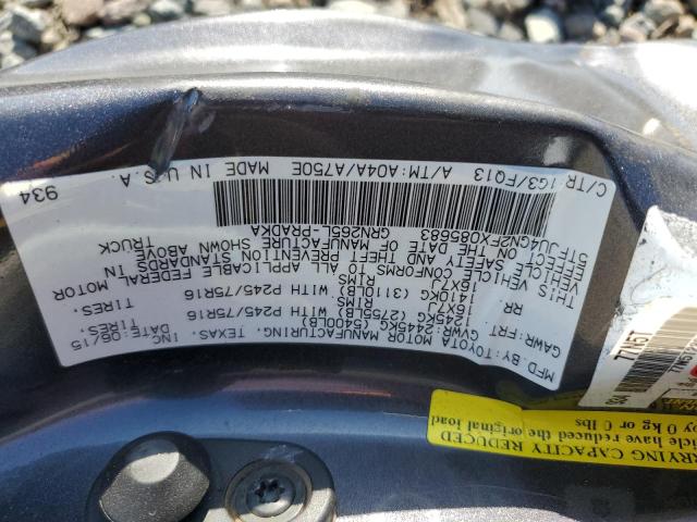 5TFJU4GN2FX085683 - 2015 TOYOTA TACOMA DOUBLE CAB PRERUNNER GRAY photo 13