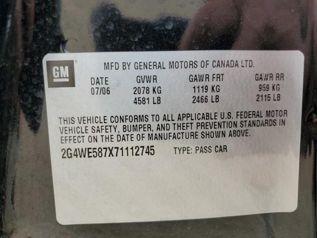 2G4WE587X71112745 - 2007 BUICK LACROSSE CXS Սև լուսանկար 12